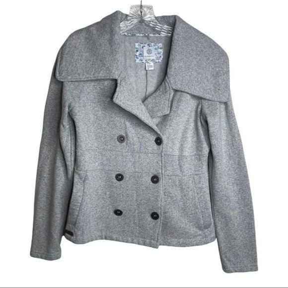 Element Long Sleeve Gray Knit Double Breasted Pea Coat Size Medium - Picture 1 of 8